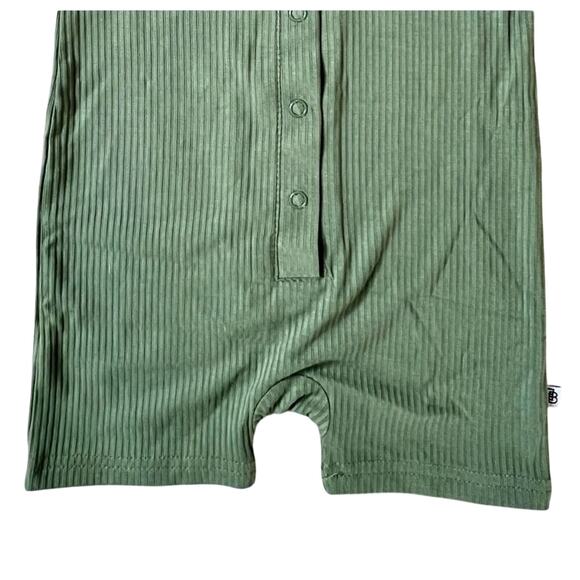 Little Bum Bums Bamboo Ivy Green Ribbed Shortall Romper 18-24 NWT‎ Boho Chic - Picture 3 of 8